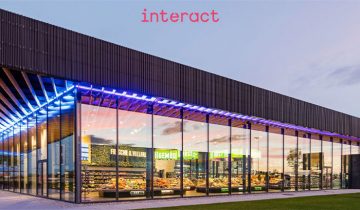 Brightly-lit retail facade