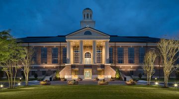 Aiken County Court House exterior night with Lumark XTOR MAXX Crosstour lighting