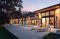 outdoor back patio with pool and soffit lighting