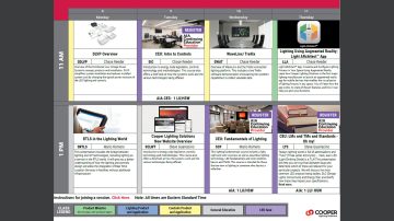 The Lighting reSOURCE Online Calendar Screenshot