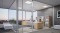 Office space with UV-C germ disinfectant lighting