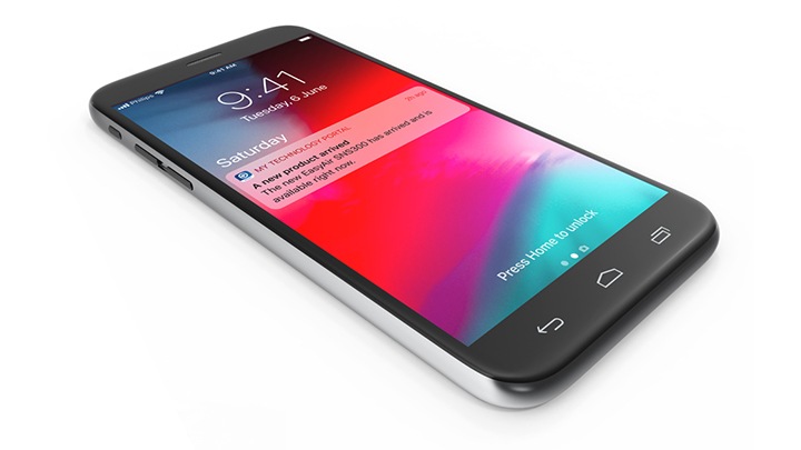 Smartphone receiving notification from My Technology Portal