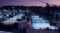 Tennis courts lit at night with Ephesus lighting