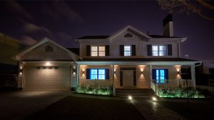 Couple using Amazon Alexa to turn on Philips Hue smart lights