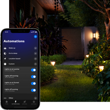 hue outdoor app timers