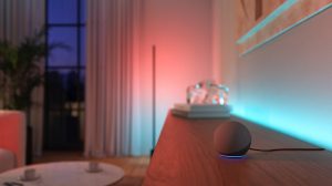 Friends using Amazon Alexa commands to turn on smart lights