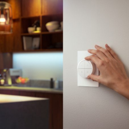Hand turning Hue Tap dial switch