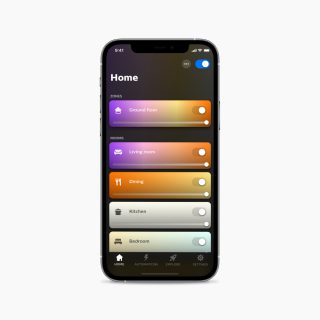 Dispositivo iOS con la aplicación Apple Home 