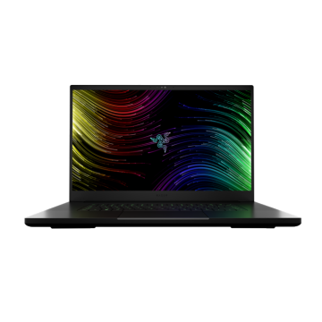 Laptop con sfondo colorato