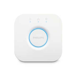 Philips Hue Bridge 스마트 홈 조명 제어 시스템.